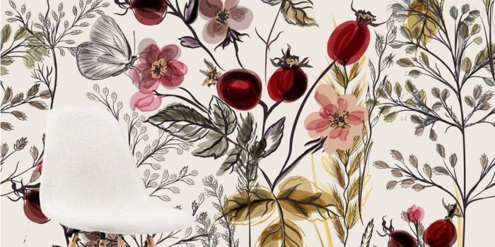 1000x1000 Autumn Flowers Wall Mural Wallpaper