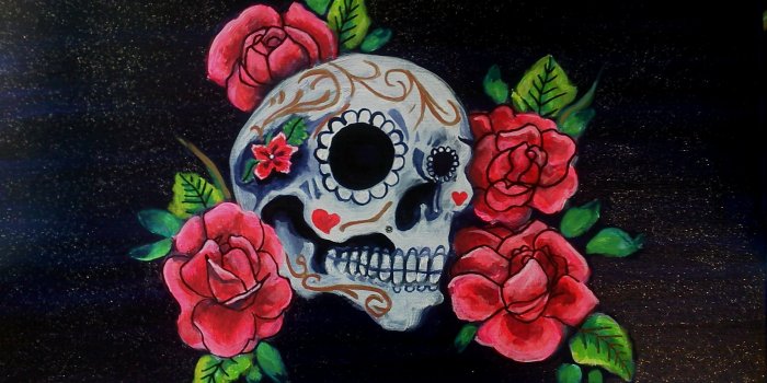 2592x1944 Skull With Roses Wallpaper posted by Sarah Thompson