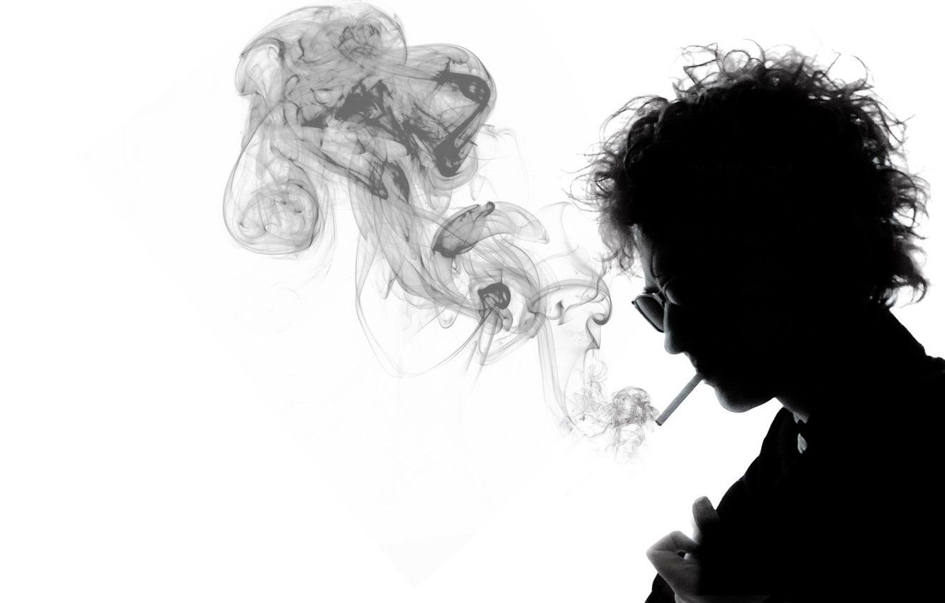 1332x850 Photo Wallpaper Black And White, Smoke, Cigarette, - Bob Dylan