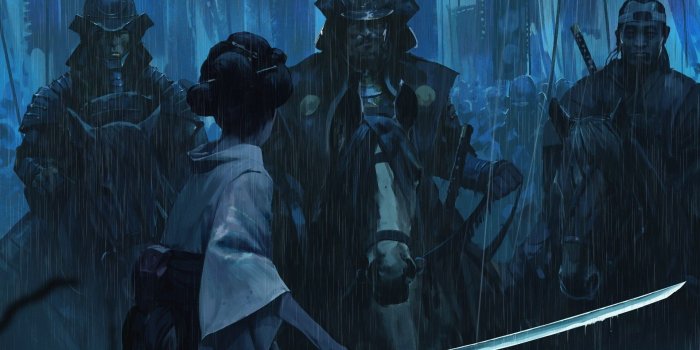 1920x1080 Japanese Woman, Raining, Katana, Kimono, Samurai Army, - Japanese