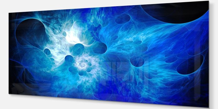 2000x2000 Shop Designart 'Fractal Blue Smoke Wallpaper' Floral Digital Art