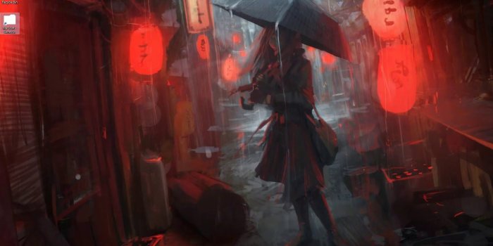 1280x720 Rainy Japanese Alleway [wallpaper engine]