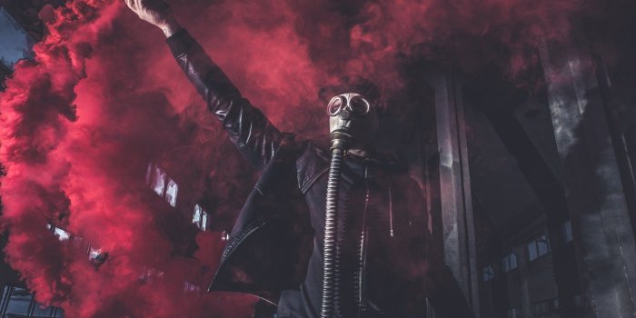 2560x1440 2560x1440 px Gas Masks red smoke High Quality Wallpapers,High