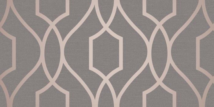 982x982 Copper Trellis Wallpaper on Dark Grey Traditional Design with