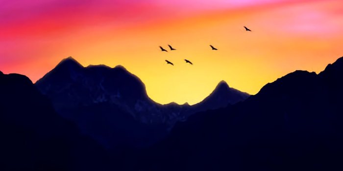 1440x2560 Download wallpaper 1440x2560 silhouette, sea, art, mountains