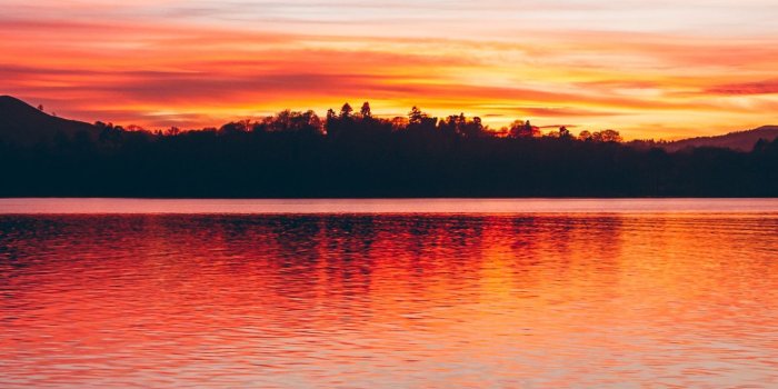 1440x2880 Download Lake, sunset, silhouette, horizon, nature, beautiful