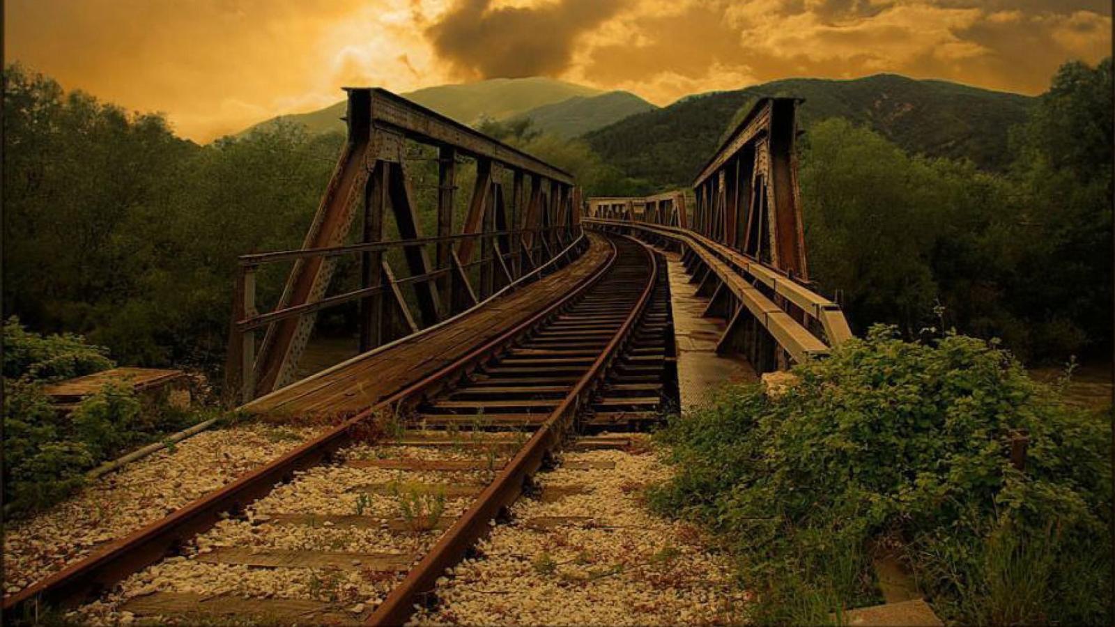 1920x1080 Free download Bridge Train Tracks desktop wallpaper WallpaperPixel