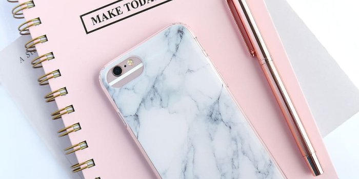 910x910 HD wallpaper: rose gold iPhone 6s and white and gray marble case