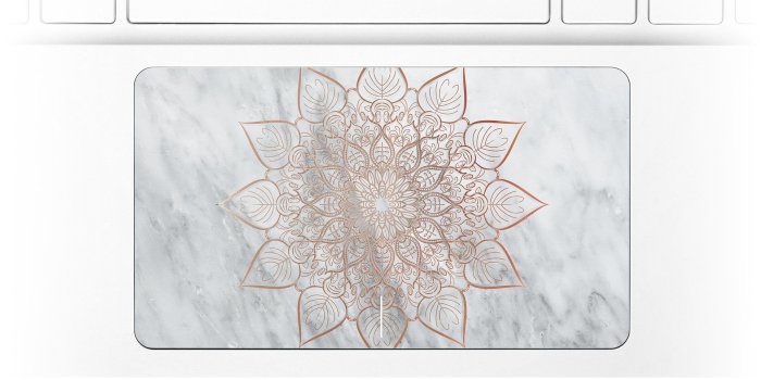 2272x1852 Rose Gold Mandala On Marble Laptop Trackpad Sticker | Keyshorts