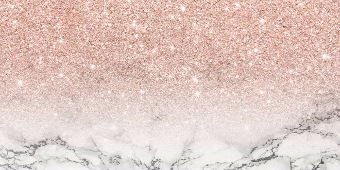 1500x860 Modern faux rose gold pink glitter ombre white marble Pillow Sham