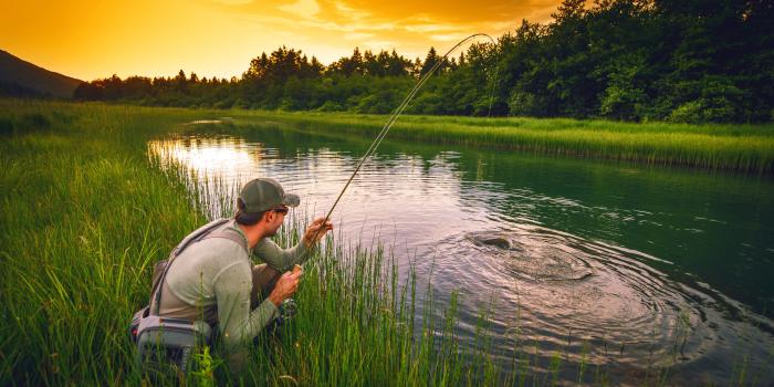 3000x2000 Image Man Nature Fishing Lake Grass Evening 3000x2000