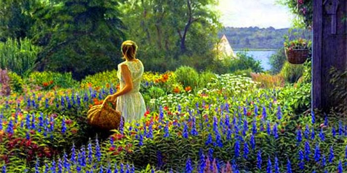 1920x1080 1920x1080 Flowers Woman Basket River desktop PC and Mac wallpaper