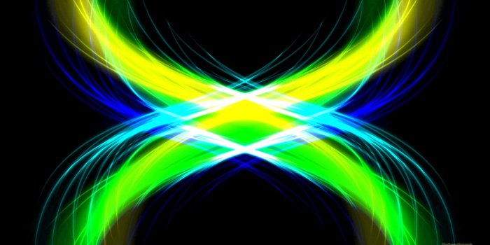2560x1440 Luminous wallpaper yellow blue lights - Barbara's HD Wallpapers