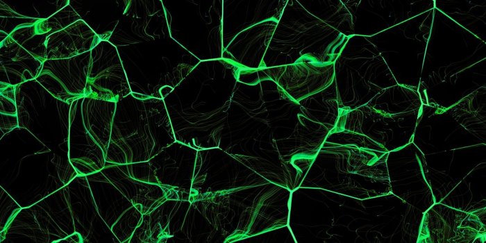 1280x1280 Download wallpaper 1280x1280 cranny, glow, green, black, lines