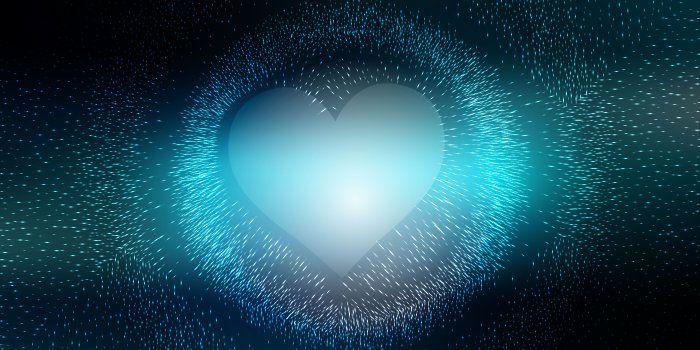 8000x4500 Black and Blue Heart Wallpaper Background Vector Illustration