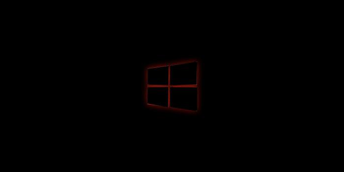 2880x1800 Download wallpapers Windows 10, logo on a black background, orange