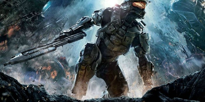 1920x1080 video games, Master Chief, assault rifle, Xbox 360, Halo 4, cover