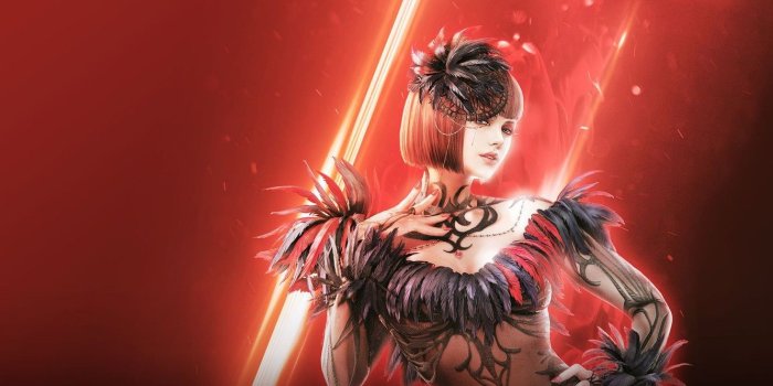 1332x850 Wallpaper girl, background, feathers, Anna Williams, Tekken 7