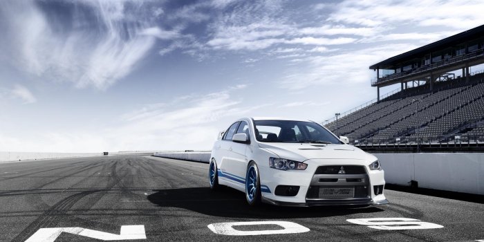 1920x1080 Wallpapers Mitsubishi Lancer Evo X White Motion Auto - Mitsubishi