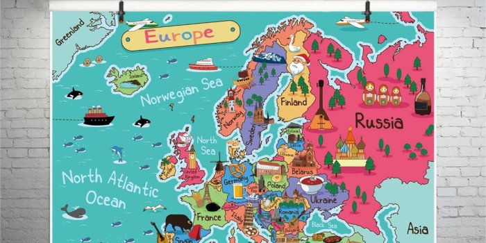 1132x934 Amazon.com : Leyiyi 9x6ft Cartoon Europe Map Backdrop Pirate Old