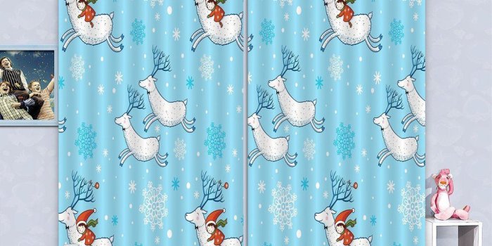 1024x888 3D White Deer Cartoon 84 Curtains Drapes | AJ Wallpaper | Drapes