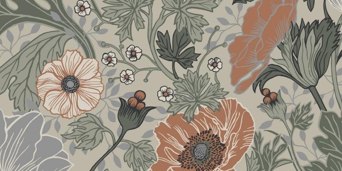 1000x1000 A-Street Anemone Grey Floral Wallpaper 2948-33001 in 2020 | Grey