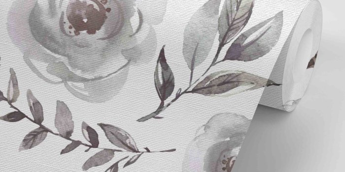 2000x2000 Hazy Gray Floral Removable Wallpaper | Caden Lane