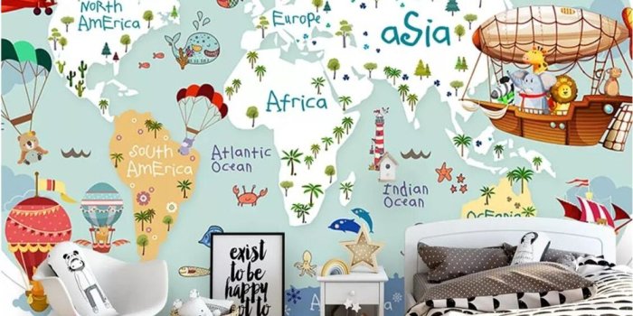 1000x800 beibehang Custom Photo Wallpaper Mural Cartoon Aircraft Sailboat