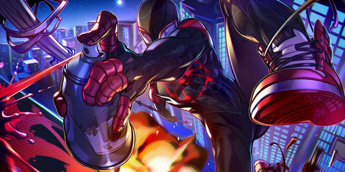 3840x2160 Miles Morales Spiderman into the spiderverse Fanart Wallpaper 4k