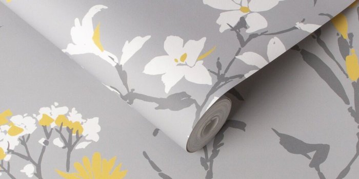 1024x1024 Aeris Grey & Yellow Wallpaper | Grey Wallpaper | Graham & Brown