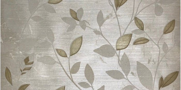 906x990 165006 Cream Gold Leaf Pearl Floral Wallpaper - Contemporary