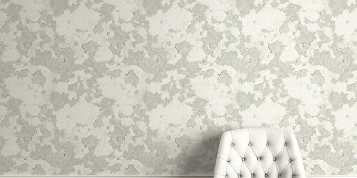 960x1280 Floral Plaster White and Grey Wallpaper R4789 | Floral Wallpaper