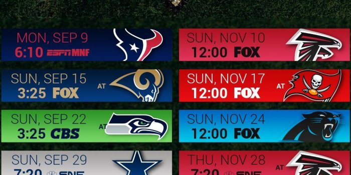 1080x1920 2019 New Orleans Saints Android & I-Phone Wallpaper Schedule