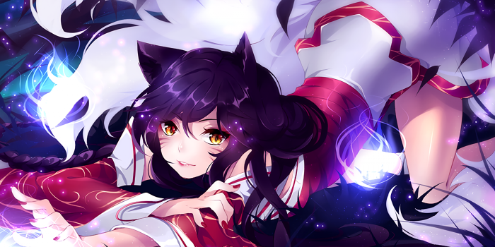 1400x900 Ahri, Fox Girl, League Of Legends, Anime Style, Animal - League Of