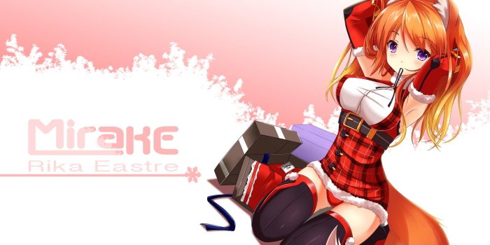 1920x1200 Anime Christmas Girl Wallpaper - Cute Anime Fox Girl, Download