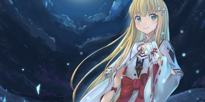 1280x1024 Download 1280x1024 Anime Fox Girl, Moonlight, Animal Ears, Cute