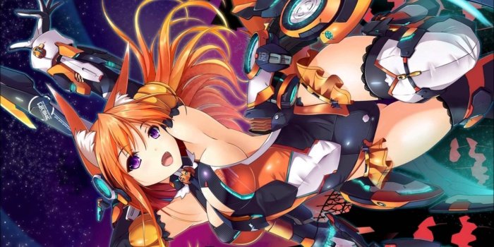 1920x1080 Anime Girls Mecha Girls Fox Girl Purple Eyes Orange - Anime Girl