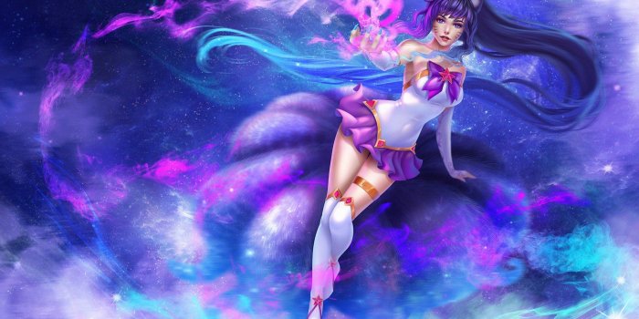 1920x1200 Ahri (League of Legends), Ponytail, Animal ears, Fox girl, Tail
