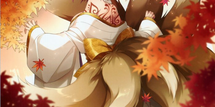 2657x3666 tails, redheads, animal ears, red eyes, kitsune, anime, fox girls