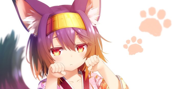 1920x1200 Hatsuse Izuna short hair red eyes fox tail animal ears No Game No