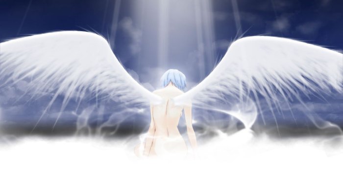 1280x1024 Fully Open Wings - Neon Genesis Evangelion Rei Ayanami Angel