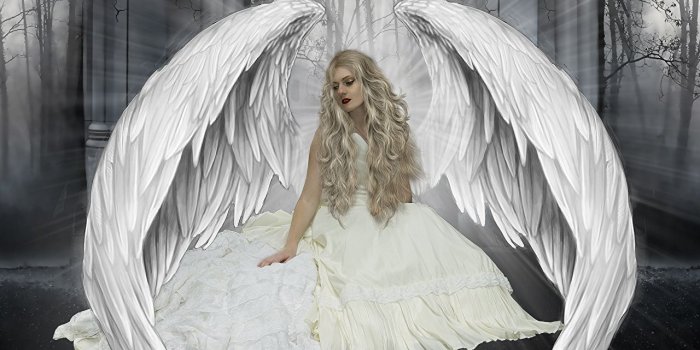 1280x691 Pictures Blonde girl Wings Fantasy young woman angel