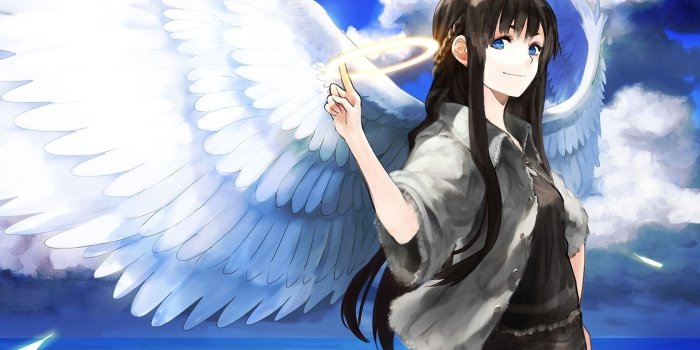 1680x1050 Anime Angel Girl Wings With Clouds Wallpapers - 1680x1050 - 421685