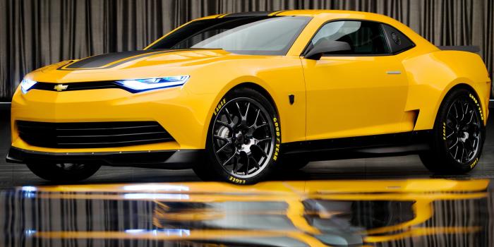 2880x1800 Yellow Chevrolet Camaro with headlights on wallpaper - Car
