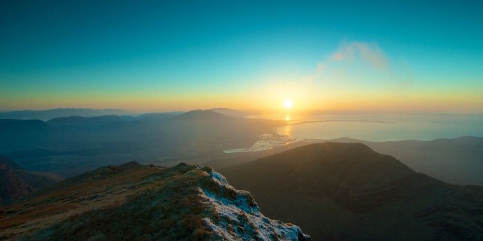 3840x2400 landscape, Mountain, Sunrise, Lake, Horizon Wallpapers HD