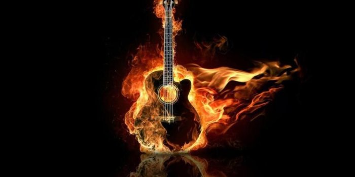 1024x1024 38+] Guitar on Fire Wallpaper on WallpaperSafari