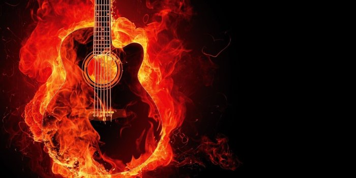 1920x1080 Fire Guitar Art 21270 Hd Wallpapers - Cool Pictures Of Guitars
