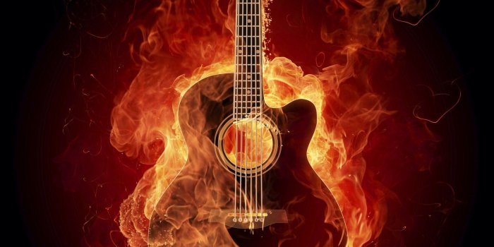 2048x2048 Cool guitar wallpaper | Fire art, Music wallpaper