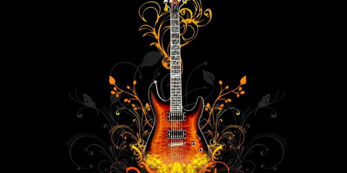 1600x1200 Electric guitar on fire illustration HD wallpaper | Wallpaper Flare