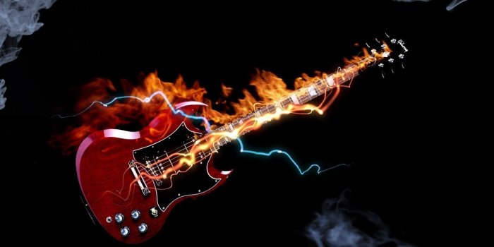 1600x1200 Guitar In Fire Wallpapers Desktop Background